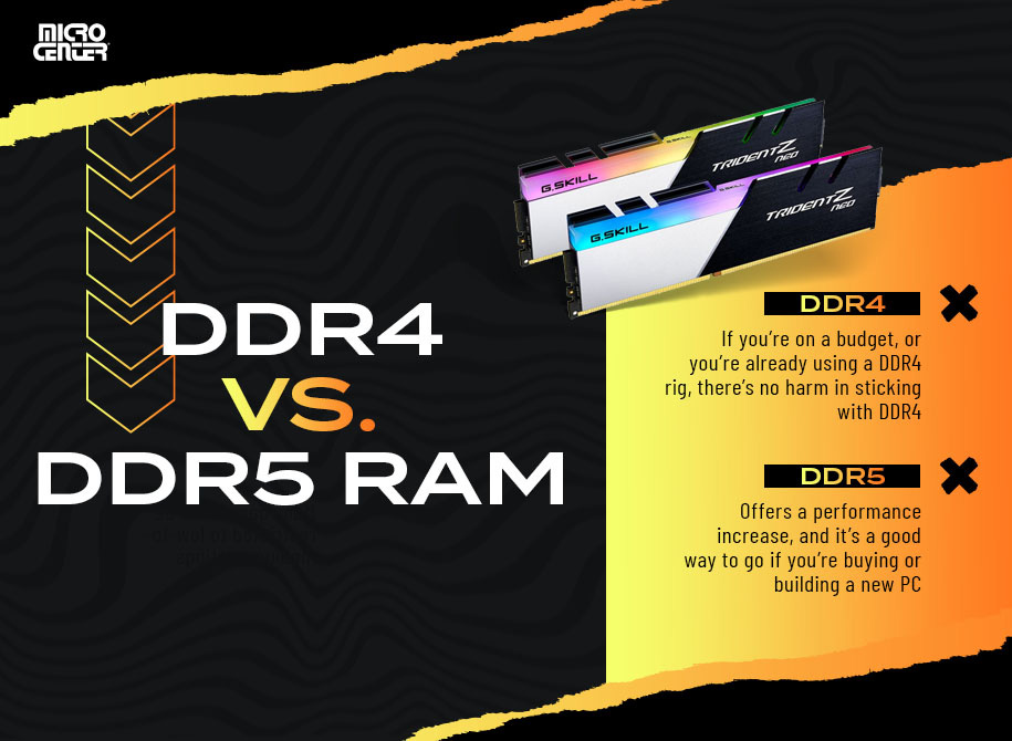 DDR4 vs. DDR5 RAM graphic